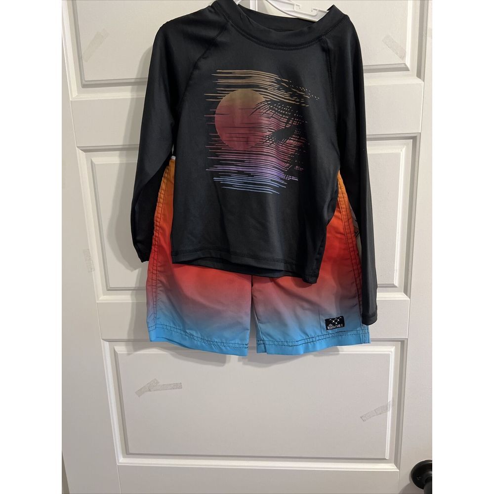 Big Chill Boys'- UPF 50+ Short‎ Sleeve Swim Shirt and Bathing Suit Size 5